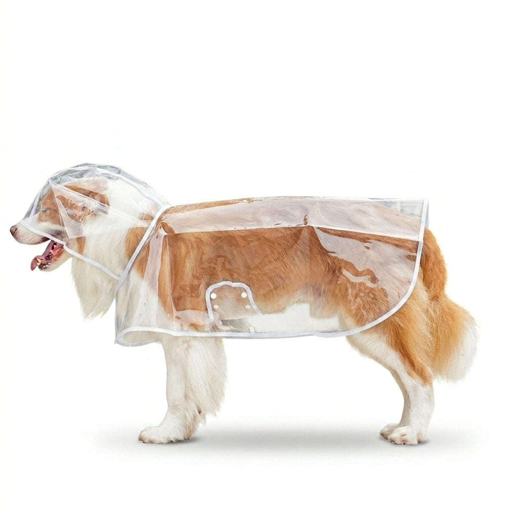 Transparent Edged Pet Raincoat, Must-Have for Dog Walking