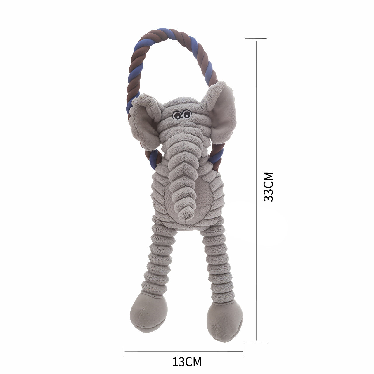 Tough Plush Squeaky Pet Toy with Rope