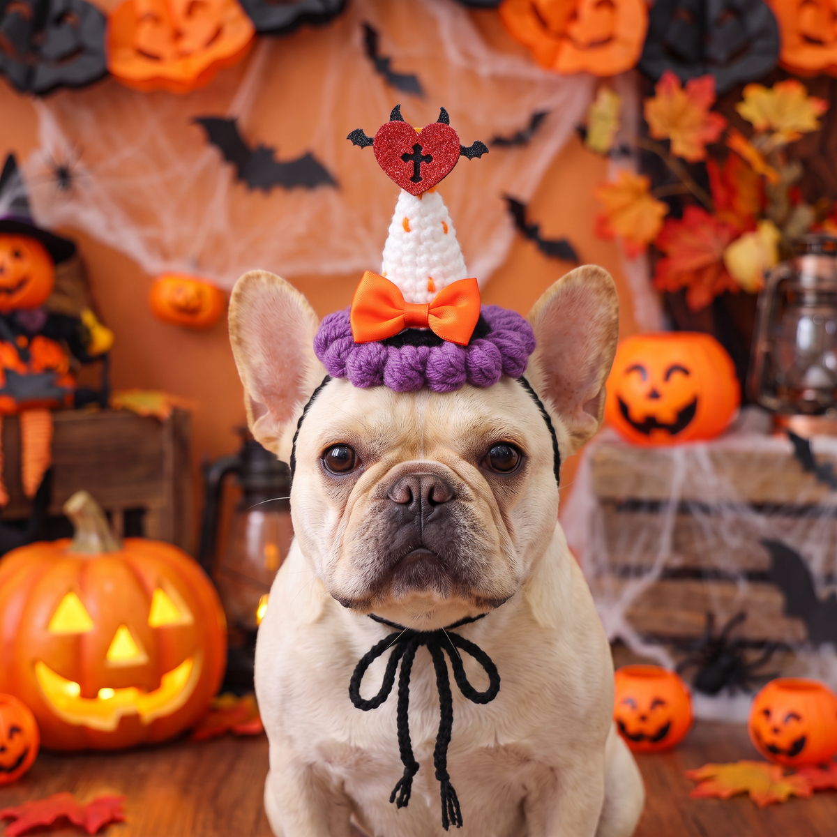 Halloween Hand Knit Pet Witch Hat