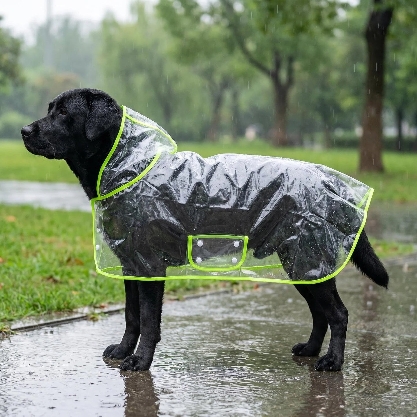 Transparent Edged Pet Raincoat, Must-Have for Dog Walking