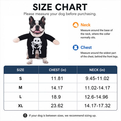 Spooky Luminous Skeleton Dog Costume